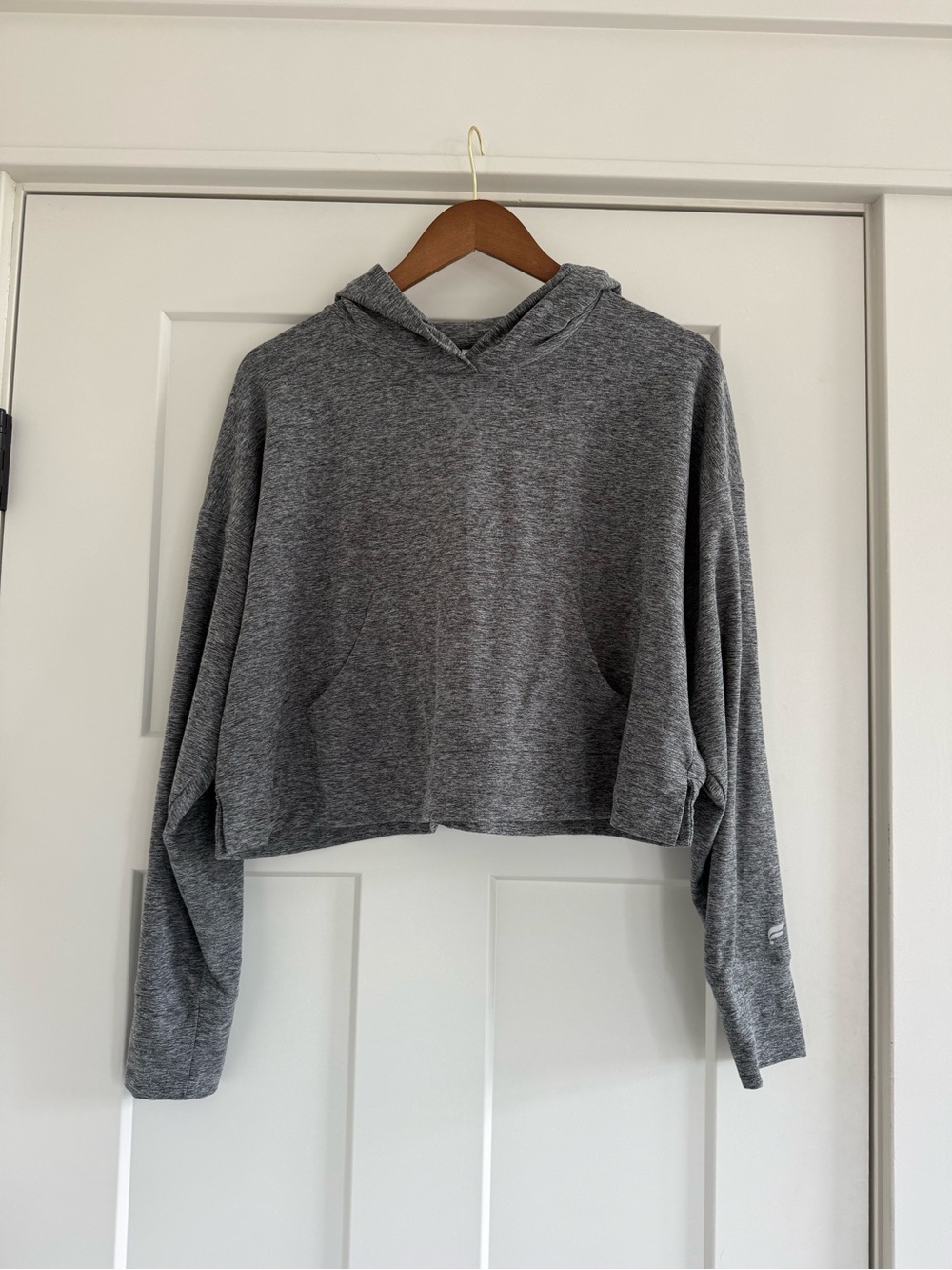 Fabletics Cloud Jersey Cropped Hoodie Heather Gray M